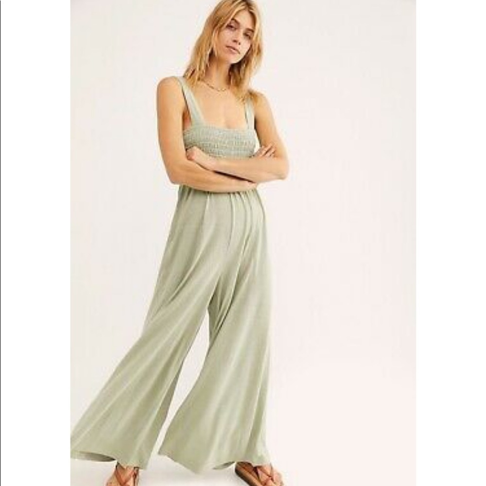 Free People Smocked Homecoming Jumpsuit - XS